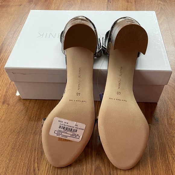 Manolo Blahnik Laura 70 Snakeskin Sanal Heels Size 40 EU 10 US NIB - Picture 5 of 7